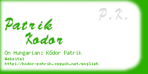 patrik kodor business card