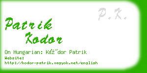 patrik kodor business card